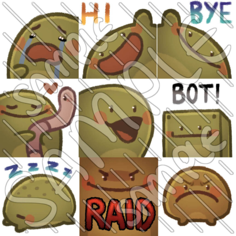 Froggy Twitch Emotes 2 - Portfolio - Mikibagels.com